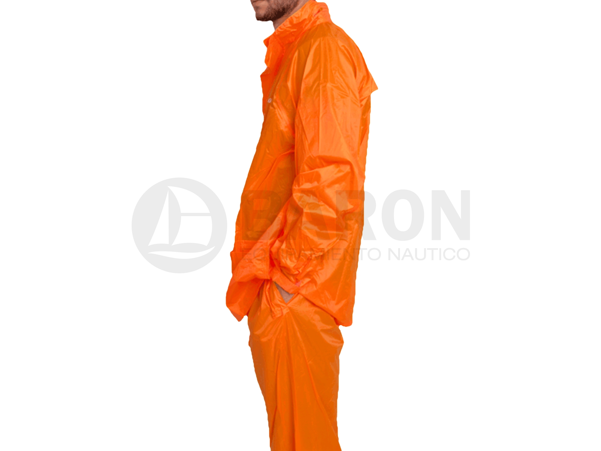 Trajes de agua de poliéster/PVC color naranja — Planas